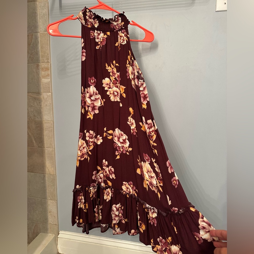 Xhilaration Burgundy Floral Dress